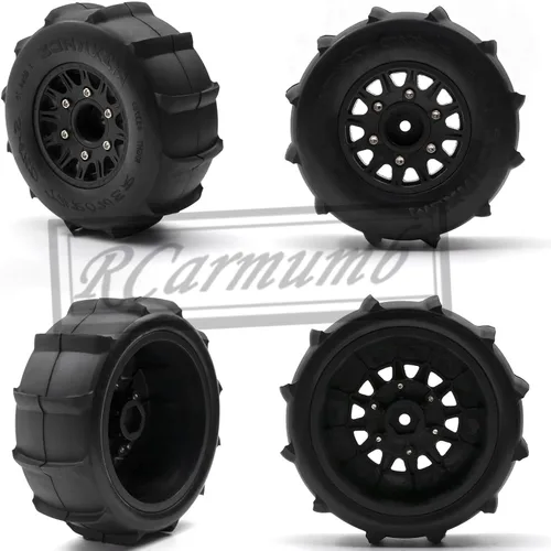 Miniatura 5 de Ruedas y neumáticos hexagonales RC de 0.472 in/0.551 in para 1/10 Slash 2WD 4×4 4wd, Arrm a Senton Axia1 Red cat Rc 4wd Hex desmontables neumáticos