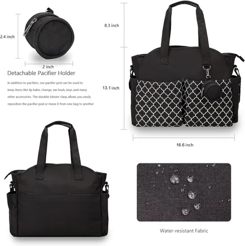 Miniatura 4 de Bolsa de pañales grande para bebé cambiador para mamá con cambiador