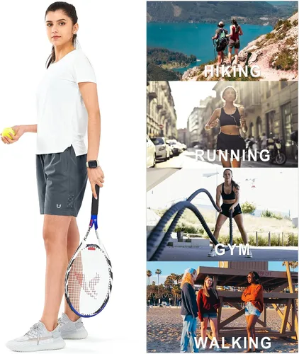 Miniatura 48 de NORTHYARD Pantalones cortos deportivos de senderismo para mujer, de secado rápido, ligeros, para gimnasio, entrenamiento, con 3 bolsillos