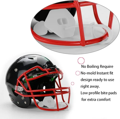 Miniatura 5 de Juego de visera de fútbol con casco de fútbol y protector bucal para jóvenes y adultos, revo transparente