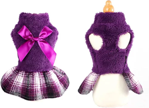Miniatura 6 de Suéter para Perro Ropa de Invierno para Perros Pequeños para Niños y Niñas Vestido de Otoño para Cachorros de Felpa Caliente Suéteres de Chihuahua