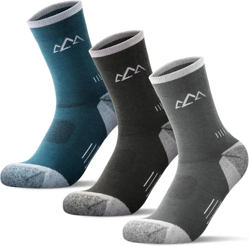 Miniatura 7 de innotree 3 Pack Men's Merino Wool Hiking Socks, Micro Crew Cushioned Hiking Walking Thermal Moisture Wicking Trekking Socks