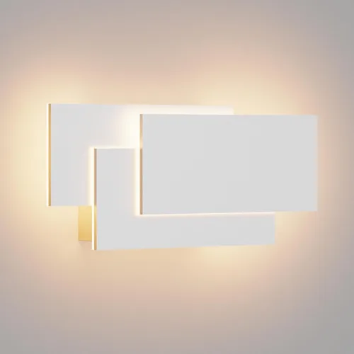 Miniatura 9 de Ralbay Aplique de pared LED moderno de 15.75"/36W para interiores, luz de montaje en pared negro mate para sala de estar, dormitorio, escalera