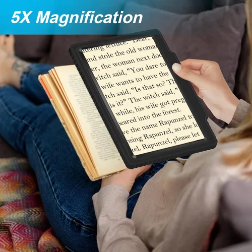 Miniatura 3 de 5X Lupa de página grande para lectura, lupa de visualización de página completa de mano, lupa ligera para lectura para personas mayores y personas