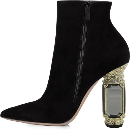 Miniatura 106 de FSJ Botas de tacón alto con punta puntiaguda para mujer, con tacón alto, con cremallera lateral brillante, estilo casual, para uso diario, zapatos