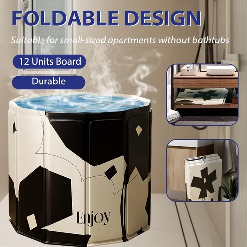Miniatura 5 de Bañera portátil para adultos, fácil de montar plegable (31.5 pulgadas de largo x 26 pulgadas), adecuada para viajes, camping y actividades al aire