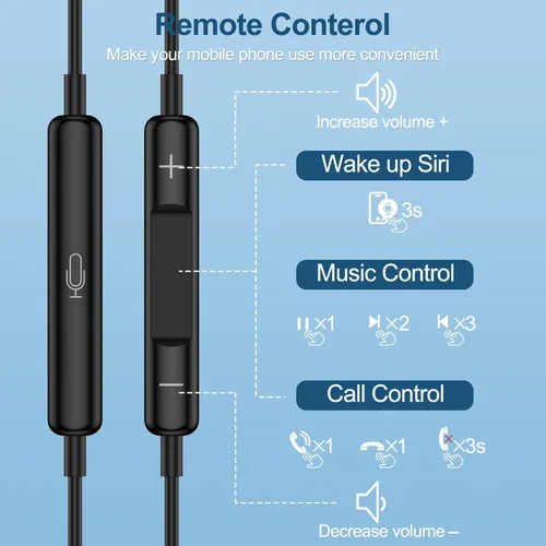Miniatura 3 de Auriculares tipo C con cable USB C para Samsung Galaxy A17/A16 5G/S25 FE/S25 Ultra/S25 Plus/S24FE/S23FE/A56/A36/S22, iPhone 17/16e/16 Plus/Pro Max