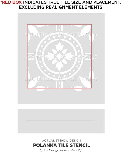 Miniatura 4 de Polanka - Plantilla de azulejos para pintar pisos de azulejos, plantillas de azulejos reutilizables para pisos de linóleo y cemento, pinta tu viejo