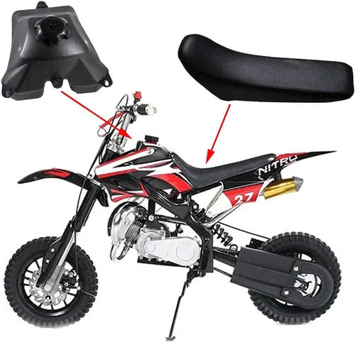 Miniatura 8 de TDPRO Kit de carenado de plástico, piezas de guardabarros y asiento negro y depósito de combustible de gasolina de gasolina de 3 litros para Apollo