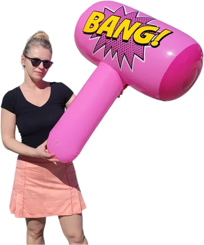 Colorido mazo Jumbo Bang Inflado (36 pulgadas) colores rosa, azul, morado y verde disponibles. Martillo inflable Big Bopper para peleas de juego