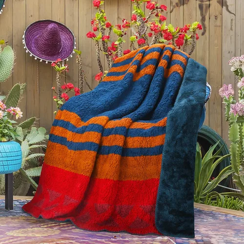 Miniatura 8 de Catalonia Manta Southwest, decoración de habitación azteca, reversible, cómoda, esponjosa, manta de regalo mexicana, 50 x 60 pulgadas