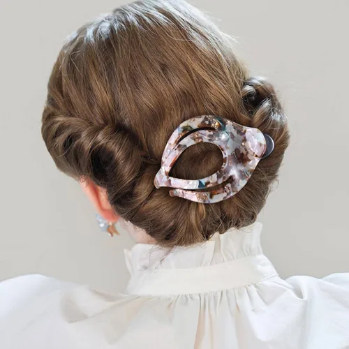Miniatura 2 de Mistofu 3 pinzas planas de garra – Pinzas curvadas francesas Concord – Fuerte agarre antideslizante garra para mujeres – Pinza grande para cabello