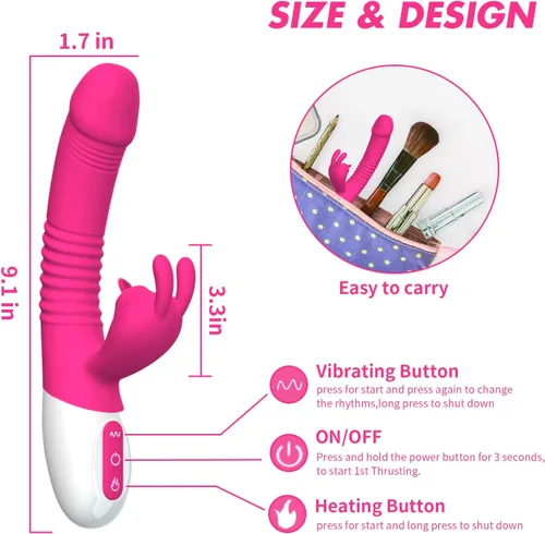Miniatura 6 de Consolador vibrador de conejo para mujer, sanación vaginal, orejas de conejo para mujeres, estimulación del punto G del clítoris con 3 modos
