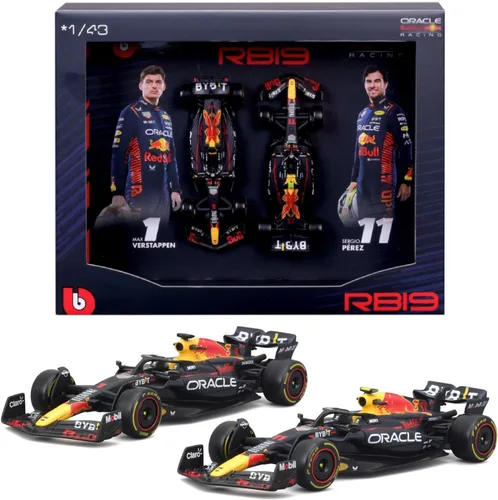 Miniatura 10 de 1:43 2023 F1 RB19 No. #1 Max Verstappen F1 No. #11 Sergio Pérez Formula Racing Aleación Coche Diecast Modelo (RB19 No.#1)