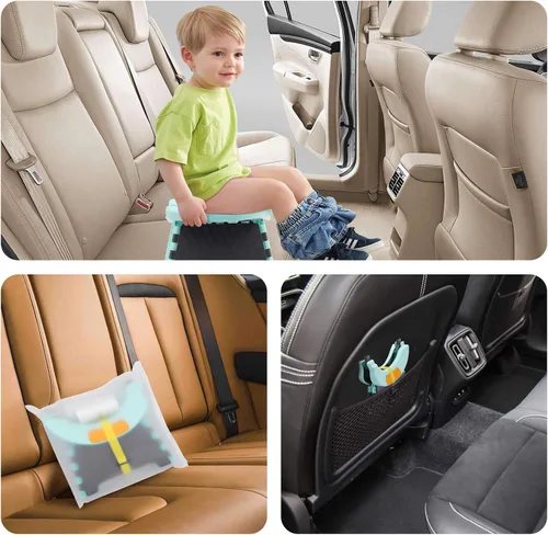 Miniatura 3 de Asiento de entrenamiento portátil para niños pequeños, inodoro plegable para niños, inodoro plegable para niños, orinal de viaje para automóvil, Azul