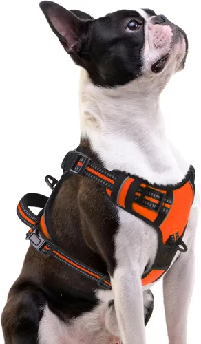 Miniatura 32 de PUPTECK Arnés para perro sin tirones para perros grandes, arnés para perro ajustable reflectante con mango de fácil control, arnés para mascotas