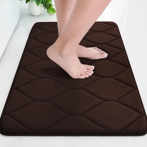 Miniatura 35 de Colorxy - Alfombra de baño de espuma viscoelástica, ultrasuave y antideslizante, absorbe el agua, lavable a máquina, tapete para suelos de ducha