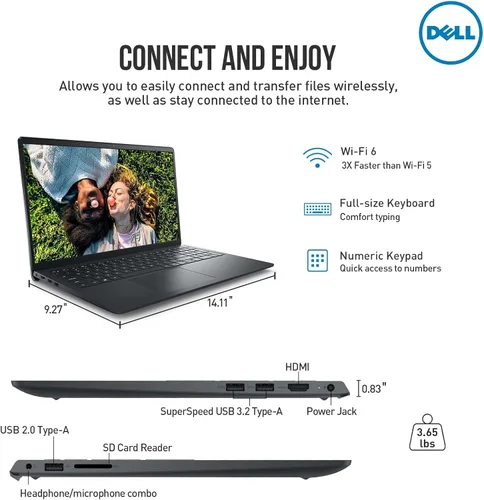 Miniatura 6 de Dell Inspiron 15 3000 3520 - Computadora portátil de negocios FHD de 15.6 pulgadas, Intel 10-Core i7, 32 GB de RAM, SSD de 1 TB, portátil Windows 11