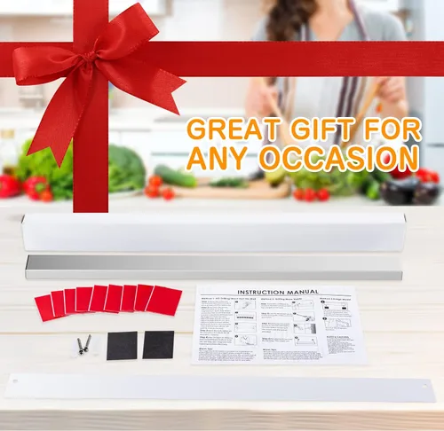 Miniatura 5 de Ninonly Portacuchillos magnético de 20 pulgadas para refrigerador, tira magnética de acero inoxidable de doble cara para pared, sin perforaciones