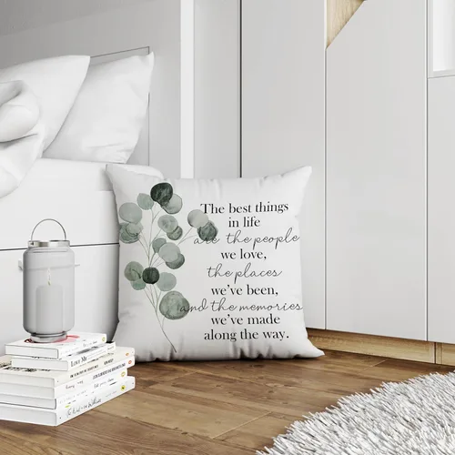 Miniatura 2 de Fundas de almohada con citas familiares de 18 x 18 pulgadas, las mejores cosas de la vida son las personas que amamos, fundas de almohada
