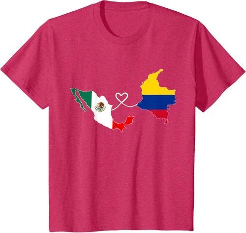 Miniatura 72 de Camiseta Half Colombian Half Mexican Flag Map DNA Mexico Colombia