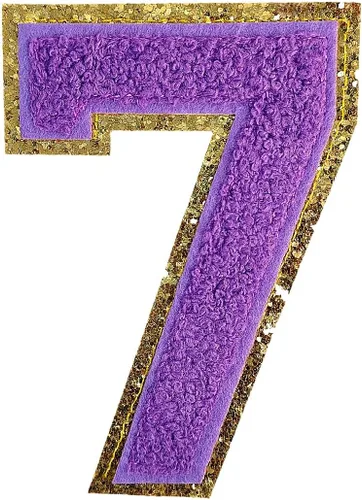 Miniatura 190 de GYGYL - 3 parches de letras deportivas de felpilla con purpurina, parches para planchar de tamaño grande para decoración de disfraces