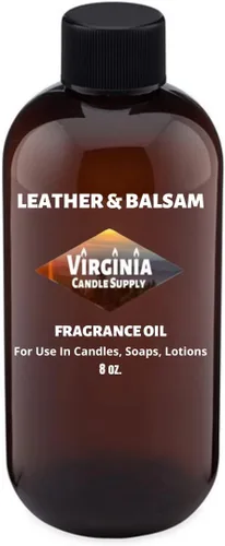Aceite de fragancia de cuero y bálsamo (botella de 8 onzas) para fabricación de velas, fabricación de jabón, fabricación de tartas, aerosoles para