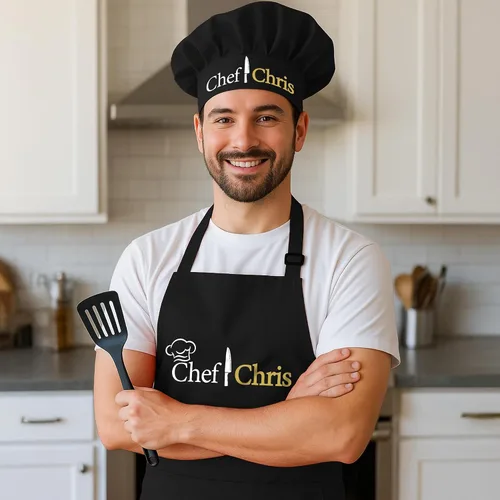 Miniatura 2 de Delantal de Chef para Hombres y Mujeres, Delantales Personalizados para Adultos para Mujeres y Hombres, Regalos Personalizados de Horneado