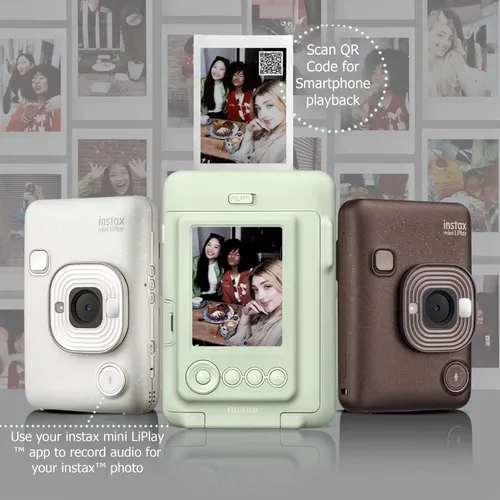 Miniatura 7 de Paquete de cámara instantánea híbrida Fujifilm INSTAX Mini LiPlay con 20 hojas de película Fujifilm INSTAX Mini, tarjeta microSD de 32GB, cable