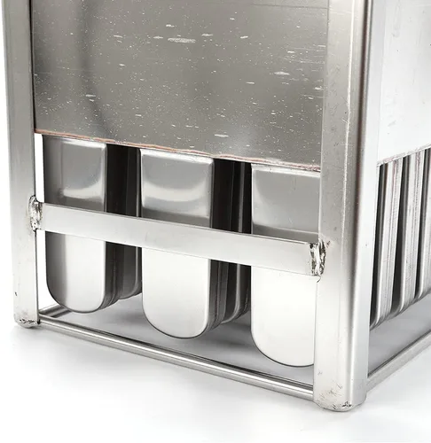 Miniatura 6 de 30 moldes de acero inoxidable para helados congelados, bandeja para congelador, soporte para palitos de helado comercial, plateado (tipo 1)