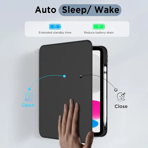 Miniatura 6 de CACOE Funda giratoria 360 para iPad (A16) de 11ª/10ª generación con soporte para lápices 2025/2022 de 11/10.9 pulgadas, a prueba de golpes