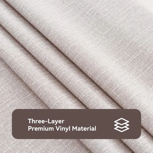 Miniatura 6 de Romanstile Mantel de PVC 100% impermeable, cuadrado, a prueba de derrames de aceite, resistente a las manchas, manteles de plástico fáciles de Beige
