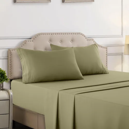 Miniatura 23 de Juego de sábanas Split King con 2 sábanas bajeras individuales XL, ropa de cama de 5 piezas, sin arrugas, resistente a la decoloración, microfibra