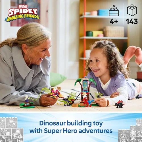 Miniatura 2 de LEGO Marvel Spidey y Sus Amigos Asombrosos, Spidey y la Batalla del Raptor de Gobby en la Casa del Árbol HQ - Juguete de Construcción de Dinosaurios