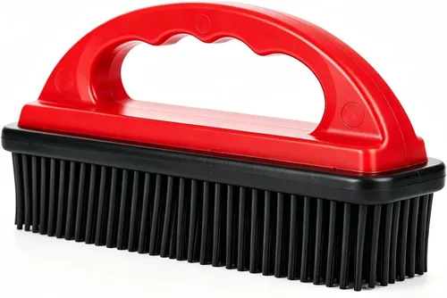 Cepillo de Goma para Mascotas, Removedor de Pelo de Gato y Perro, Cepillo Removedor de Pelusa y Pelo, Removedor de Linte y Escombros de Silicona Rojo