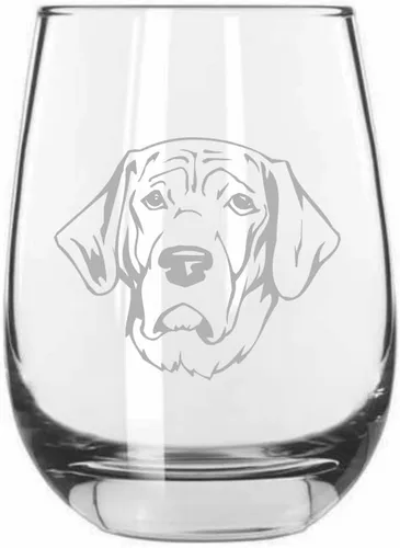 Miniatura 105 de Sakhalin Husky Dog - Copa de vino grabada personalizada de 15.25 onzas sin tallo