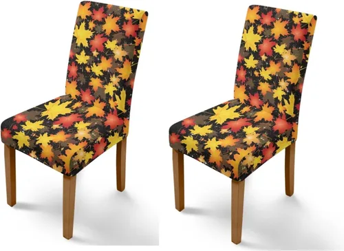 Miniatura 66 de Rnyleeg Thanksgiving Chair Covers for Living Room No Arms Turkey Pumpkin Stretch Dining Chair Covers Set of 6 Soft Washable Kitchen Chair Protector