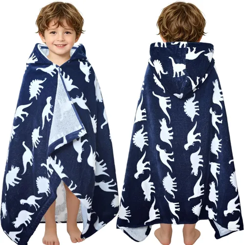 Miniatura 12 de VOOVA & MOVAS Toalla de playa con capucha para niños de 3 a 8 años, 30 x 50 pulgadas, suave, gruesa, grande, 100% algodón, absorbente para playa