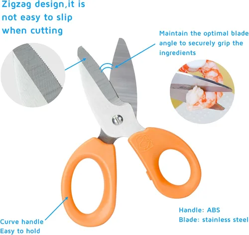 Miniatura 3 de Juego de tijeras de comida para bebés, tijeras de cocina portátiles de seguridad con estuche de viaje portátil, juego de tijeras de alimentos
