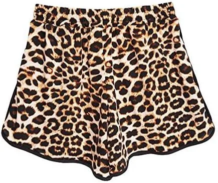 Miniatura 4 de Kafeimali - Pantalones cortos de verano para mujer, diseño de leopardo