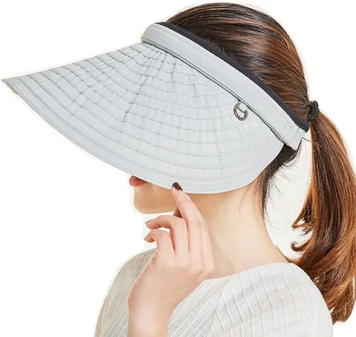 Miniatura 8 de Sombreros de sol de ala ancha ajustable, protección UV, visera de pesca de playa, plegable, multifuncional, grande