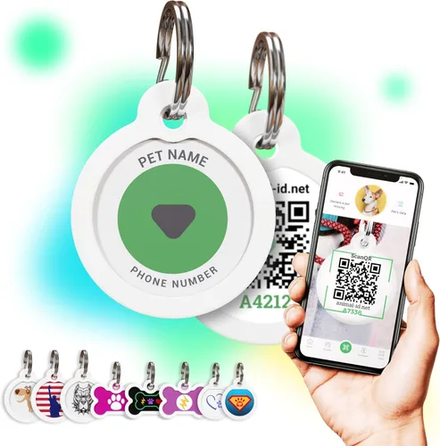 Miniatura 7 de Placa de identificación de perro con código QR, placa de identificación de mascota silenciosa grabada con perfil en línea («Bingo Bone»)