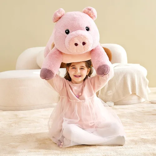 Miniatura 5 de IKASA Juguete de peluche de cerdo gigante, juguetes grandes de 30 pulgadas, regalos para niños, niñas, niños, novia y niños