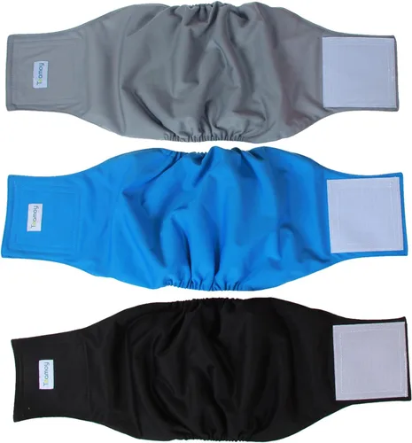 Miniatura 23 de Teamoy Pañales reutilizables para perros machos, bandas lavables para el vientre para cachorros, paquete de 3