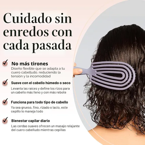 Miniatura 2 de Kitsch Cepillo desenredante para cabello Flexi Flow para mujeres, hombres y niños Cepillos desenredantes para cabello rizado con marco flexible