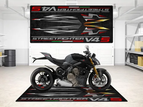 Tapete de estacionamiento para modelos de motocicleta Streetfighter V4 S, tapete para exhibir y para pozo, lavable, antideslizante, para garaje y