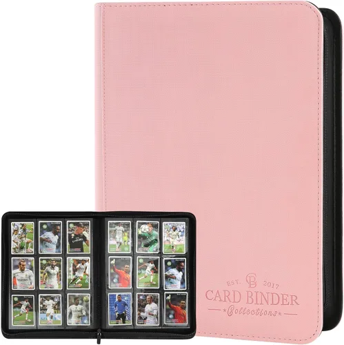 Miniatura 7 de Carpeta de tarjetas con 9 bolsillos, carpeta de tarjetas coleccionables con cremallera de alta calidad, 540 bolsillos de doble cara, álbum de Verde