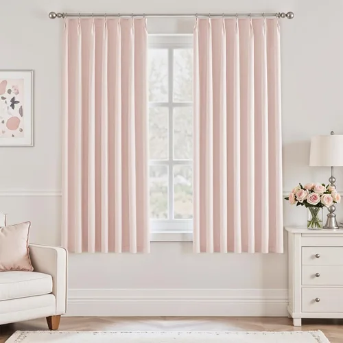 Miniatura 36 de UHITECH Cortinas opacas cortas de 35 pulgadas de largo, plisadas, opacas, para ventanas pequeñas, con aislamiento térmico, cortinas reductoras