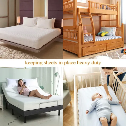Miniatura 5 de ZHOUBIN Correas de soporte de sábanas, correas elásticas ajustables entrecruzadas, correas de sujeción para todas las sábanas, fundas de colchón