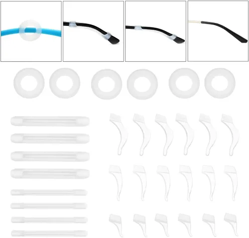 Miniatura 10 de 16 pares de ganchos para orejas de anteojos, soporte antideslizante para orejas, soporte para anteojos, topes para anteojos, puntas de patillas